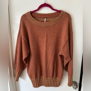 Free People Rust Crew Neck Sweater